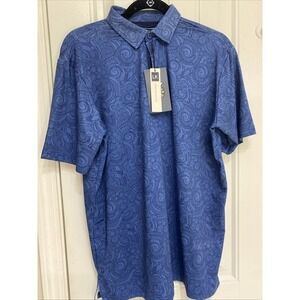 Boston Scott New Mens M Golf‎ Shirt Blue Links Collection NWT  639